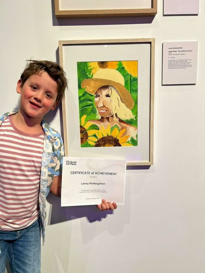 Talented 8-Year-Old's Portrait Of His Aunt Becomes Finalist In Prestigious Art Competition