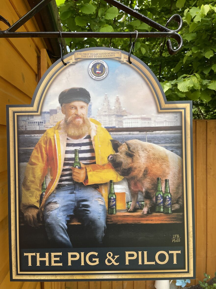 Pig And Pilot Merseyside Pub Sign
