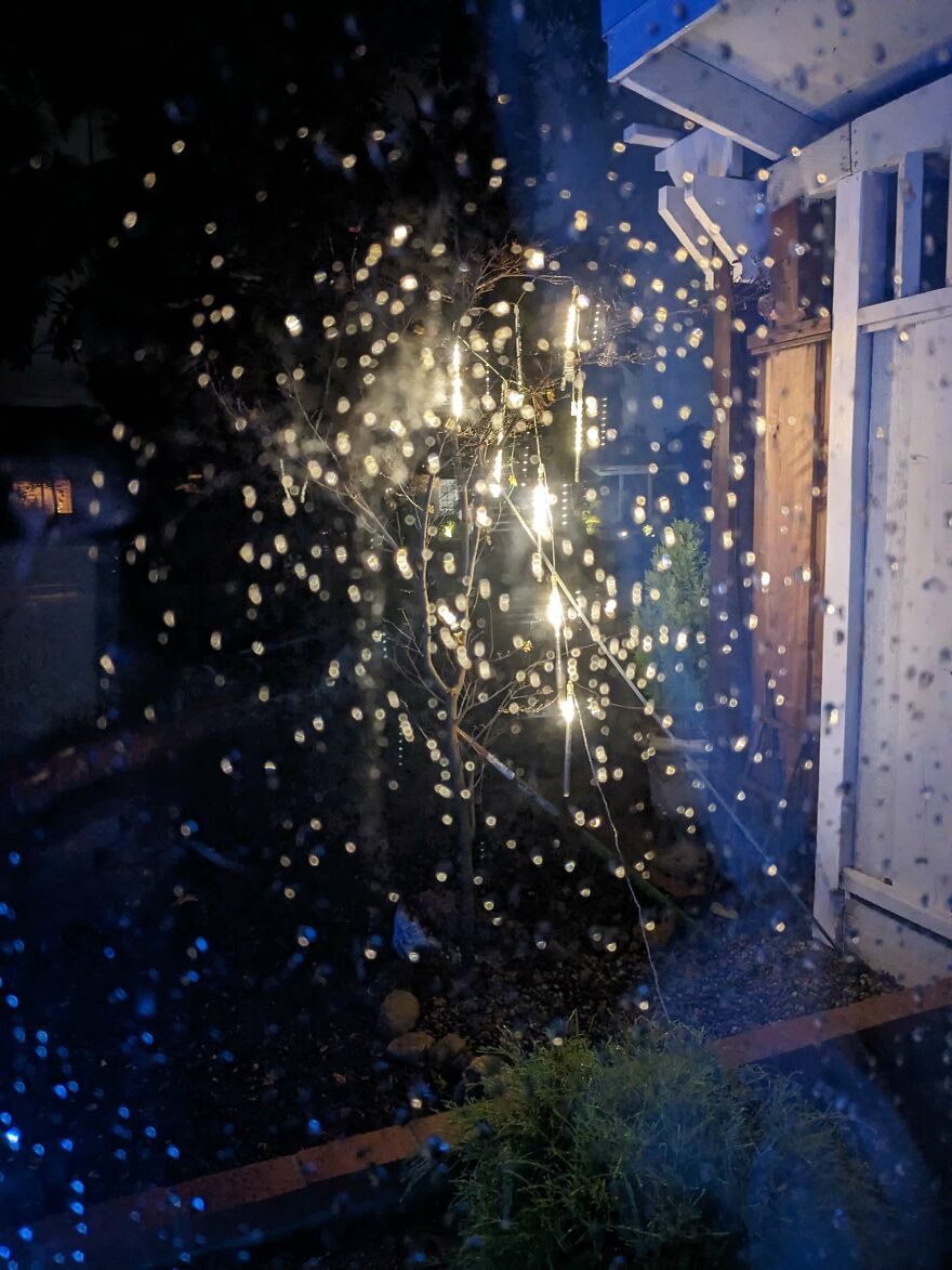 Christmas Lights Through My Window After The Rain