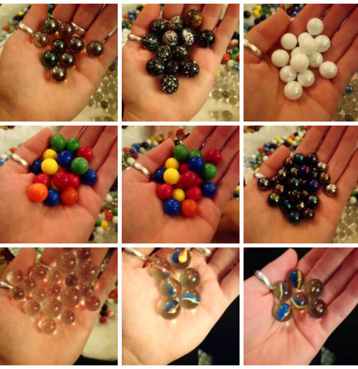 I Collect Marbles. This Is Only A Small Portion Of My Collection. I Find Them Wildly Relaxing To Hold And Play With. Some Of These I Bought From A Glass Maker, Some Are Antiques, Some Are Even From A Ker-Plunk Game. I Love Them All!