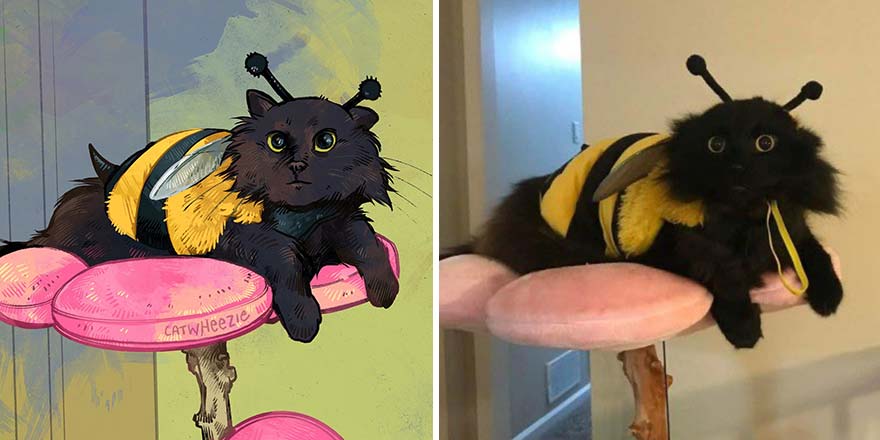 The Funniest Internet-Famous Cat Pics Get Illustrated By Catwheezie (New Pics)