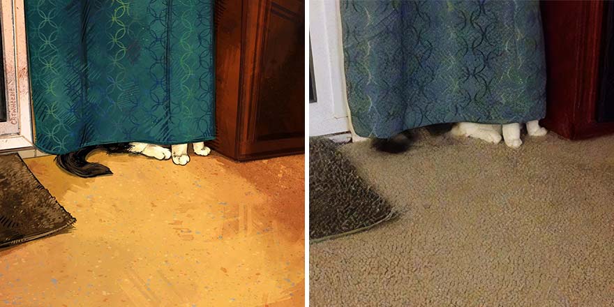 The Funniest Internet-Famous Cat Pics Get Illustrated By Catwheezie (New Pics)