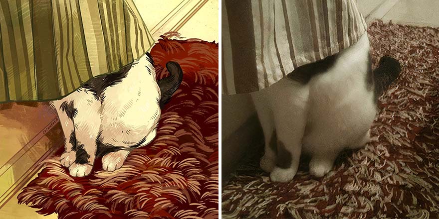 The Funniest Internet-Famous Cat Pics Get Illustrated By Catwheezie (New Pics)