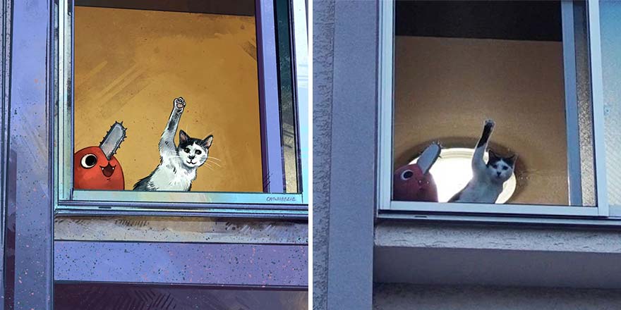 The Funniest Internet-Famous Cat Pics Get Illustrated By Catwheezie (New Pics)