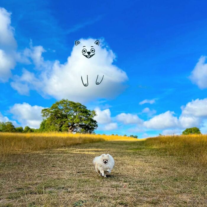 This Artist Reimagines Clouds As Characters By Drawing Shapes Onto Them