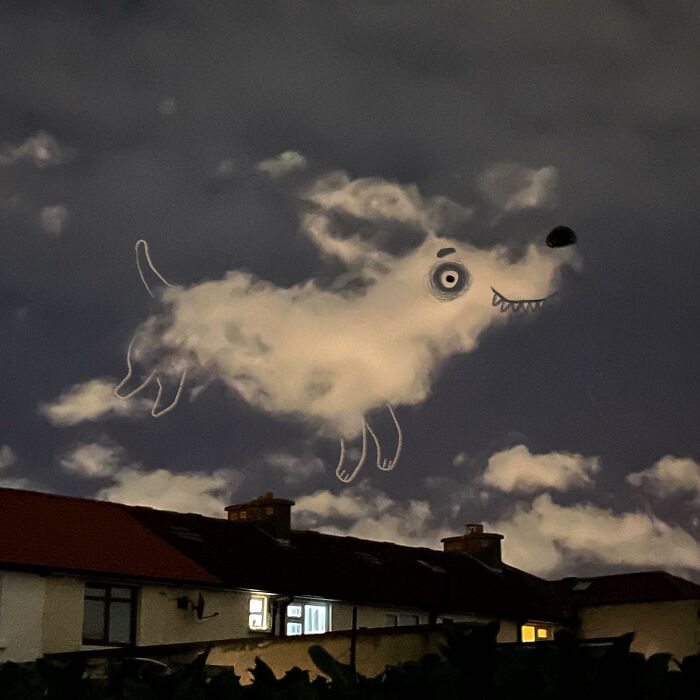 This Artist Reimagines Clouds As Characters By Drawing Shapes Onto Them