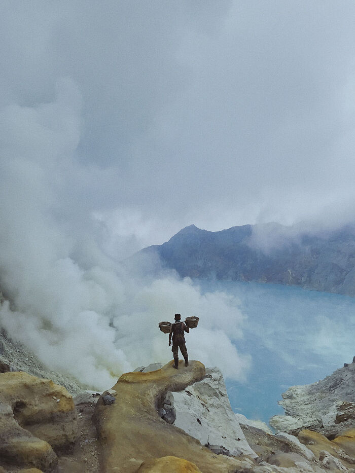 Travel / Adventure / Transportation, 1st Place: Miners Of Ijen Volcano By Chen Lin