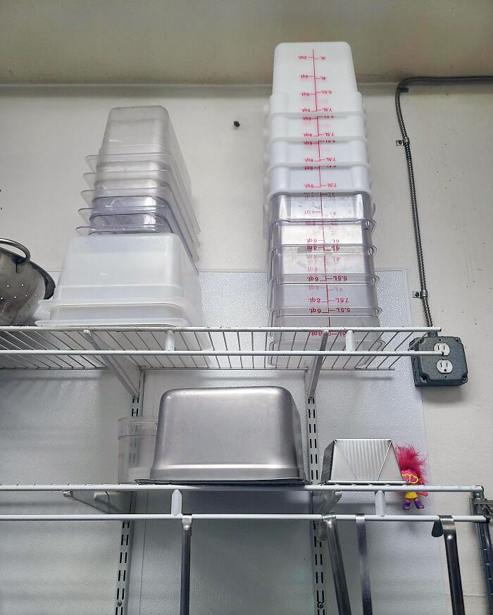 I Present To You My April Fools Prank. Putting Our Most Used Containers On The Top Shelf That Nearly No One Can Reach