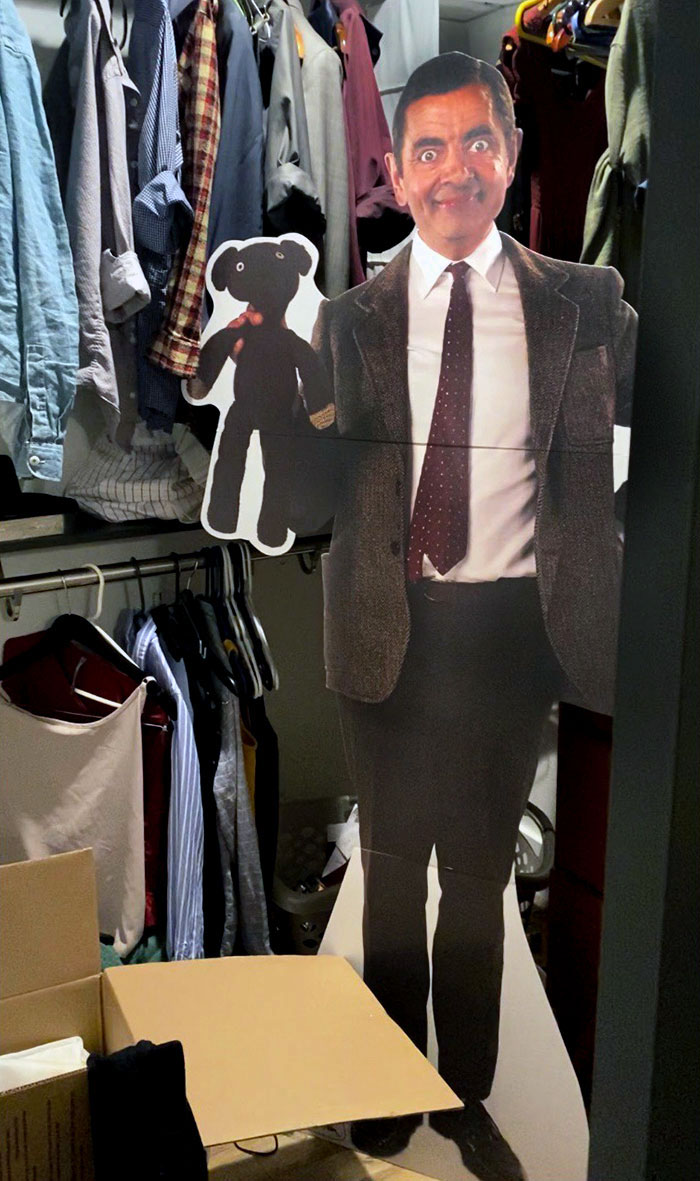 I Sent My Friend A 6' Tall Mr. Bean With No Return Address For April Fools