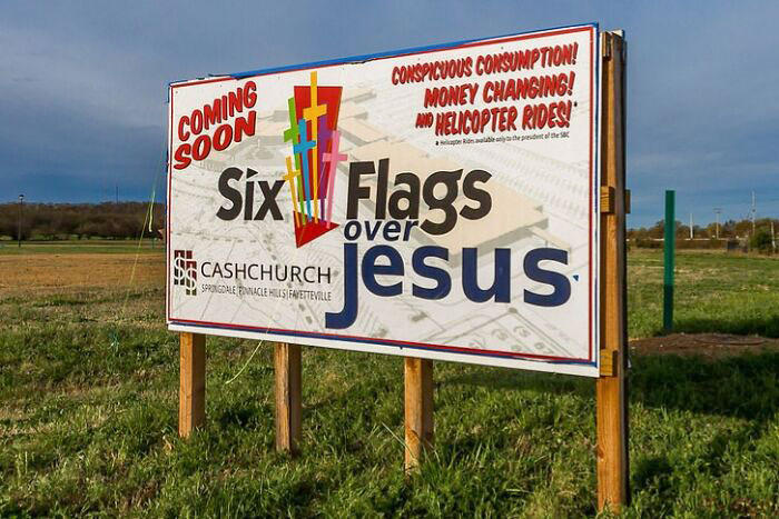 On April Fools, Someone In My Town Decided To Send A Local Megachurch A Humorous Message