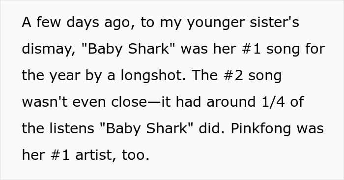 Woman Plays &ldquo;Baby Shark&rdquo; On Repeat For An Entire Year On Her Sister&rsquo;s Spotify To Take Her Petty Revenge