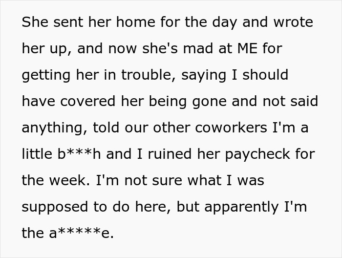 Guy Is Sick And Tired Of His Coworker Running Off And Leaving Him To Work Alone, Doesn't Cover For Her
