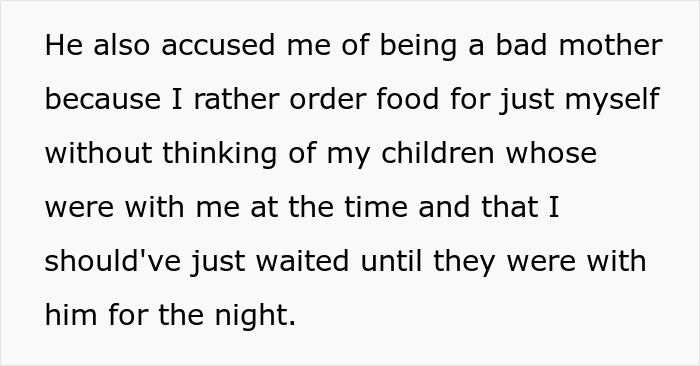 Mom Orders Takeout After Putting Kids To Bed After Having A Bad Day, Drama Ensues When Her Ex Finds Out