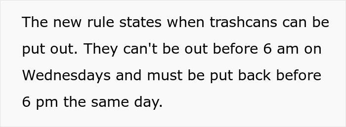 HOA Makes Homeowners Put Their Trash Cans Out At Specific Time, Regret It When They Maliciously Comply