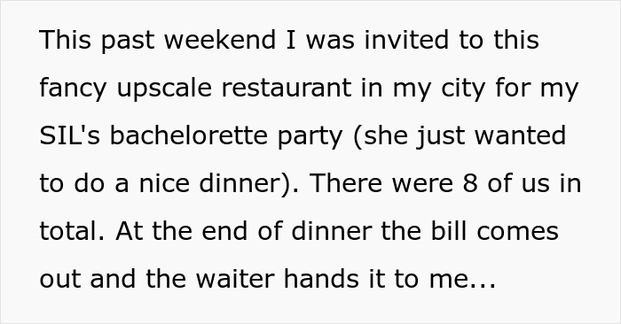 "The Bill Was Close To $1,000": Bride-To-Be Expects SIL To Cover The Entire Bachelorette Dinner, Gets A Reality Check Instead