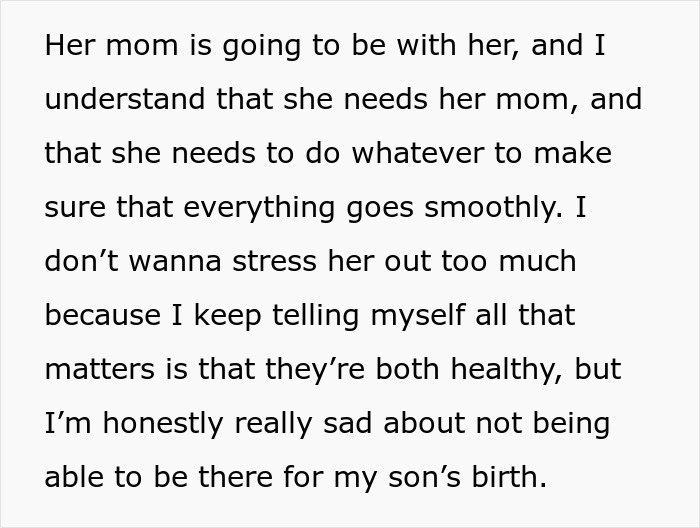 Husband Is Conflicted Over Who Is Right After Wife Tells Him That There Is No Way He&rsquo;ll Be In The Room When Their Child Is Born