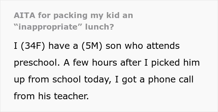 Mom Is Shocked When Teacher Calls Her To Say The Lunches She Gives Her Son Are "Inappropriate"