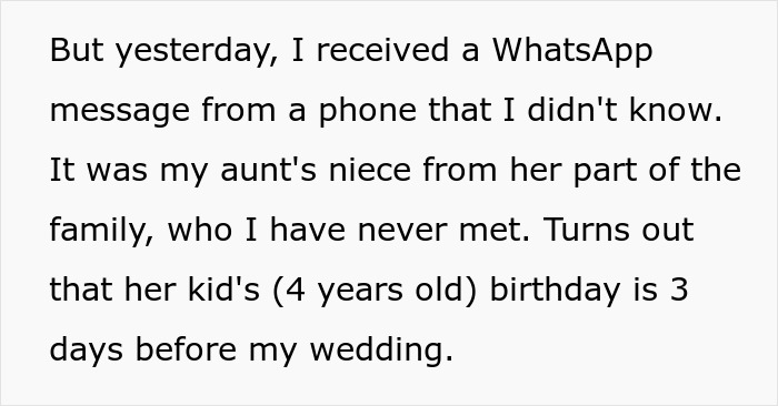 "My Wedding Is Not Gonna Become Your Child's Birthday Party": Bride Shares A Ridiculous Request From An Entitled Relative She's Never Even Met
