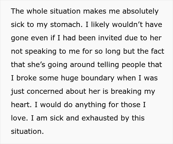 "She Said That My Anxiety Over Her Health Issues Was Too Much": Family Drama Arises As Woman Cuts Off Contact With Her 'Too Intrusive' Sibling