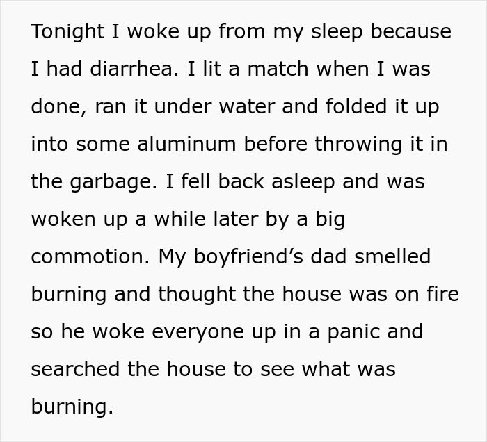 Girl Burns Match To Cover Up Smell Of Upset Stomach At Night, Wonders If She Was A Jerk After Entire Family Wakes Up To Berate Her 