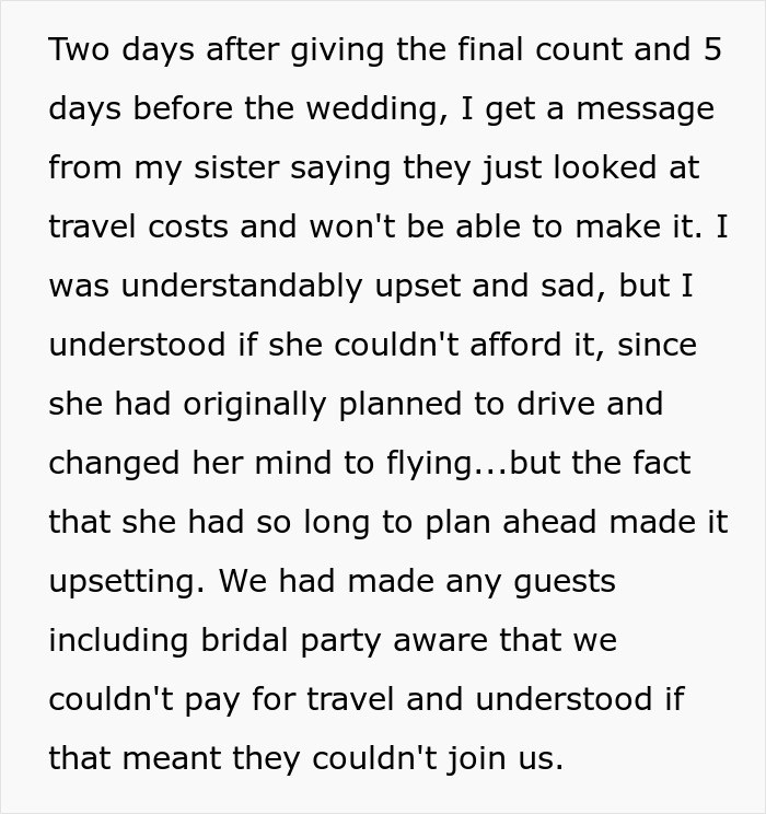Woman Is Invited As Sister's Maid Of Honor But Says She Can't Afford A Long Flight, Later Exposes Herself At A Resort