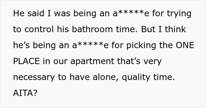 Guy Calls Wife A Jerk For Trying To Control His Bathroom Time, The Internet Says That He's The One Who Needs A Reality Check