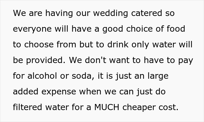 &ldquo;Am I A Jerk For Having A Dry Wedding And Serving Only Water For Drinks?&rdquo;: The Internet Gives This Engaged Woman A Reality Check