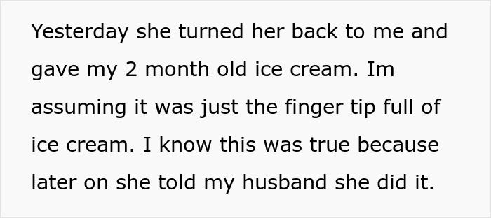 Woman Feeds 2-Month-Old Granddaughter Ice Cream Despite Her Parents Repeatedly Saying No, Is Not Ready For The Consequences