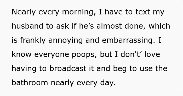 Guy Calls Wife A Jerk For Trying To Control His Bathroom Time, The Internet Says That He's The One Who Needs A Reality Check