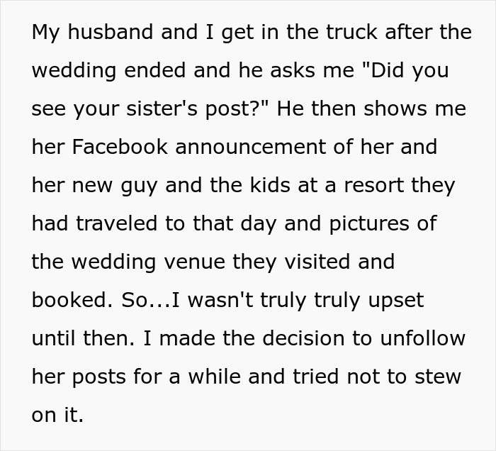 Woman Is Invited As Sister's Maid Of Honor But Says She Can't Afford A Long Flight, Later Exposes Herself At A Resort