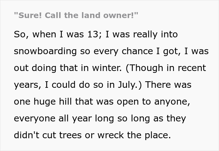 &ldquo;Sure! Call The Land Owner!&rdquo;: &lsquo;Karen&rsquo; Wants To Get Rid Of 13 Y.O. From Snowboarding Slope, Appeals To The Owners And Gets Banned Herself