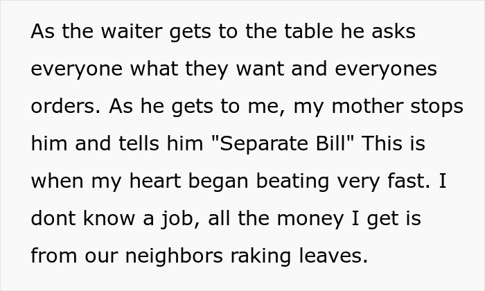 Person Shares How They Failed To Notice Key Cues That Their Parents Wouldn't Pay For Their 18th B-Day Dinner Person Shares How They Failed To Notice Key Cues That Their Parents Wouldn't Pay For Their 18th B-Day Dinner
