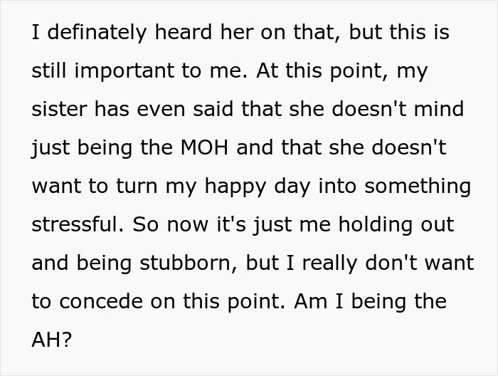 23 Y.O. Wants Her Half-Sister To Take Her Down The Aisle As She Practically Raised Her, In-Laws Say It's Inappropriate
