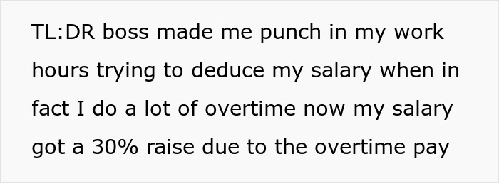 Boss Demands Employee Punch In All Work Hours, Expects To Pay Him Less But He Gets A 30% Raise Instead