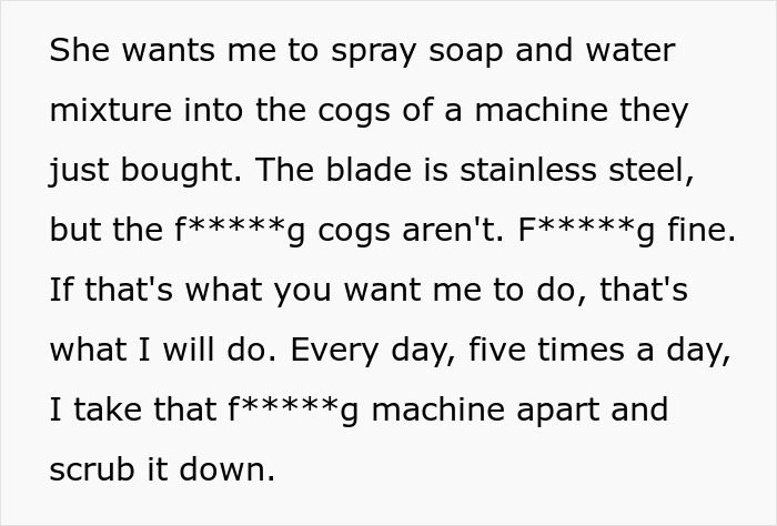 Angry Boss Belittles Employee For Following Exact Meat Slicer Cleaning Instructions, Gets Slapped With Malicious Compliance