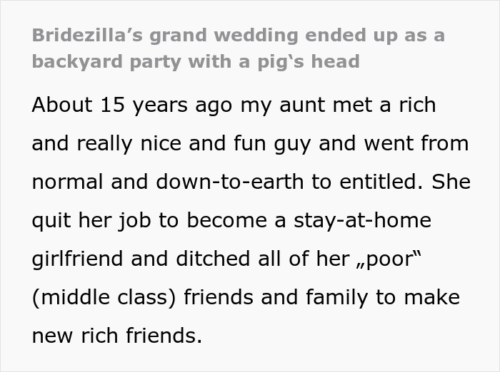 Bridezilla Ditches Her 'Poor' Friends Who Won't Look Good In Her Castle Wedding, Ends Up With A Backyard Pig Roast After The Castle Drops Her