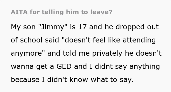 Man Gets Told To Leave When Wife Learned He Gave Son An Ultimatum After Discovering He Dropped Out