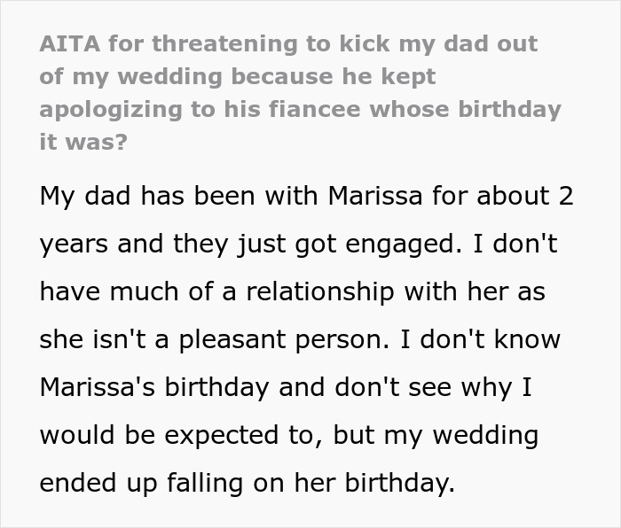 Bride Tells Her Dad To "Take The Child He Is Dating And Get Out" As He Felt Bad About Spending His Fianc&eacute;e's Birthday At Daughter's Wedding