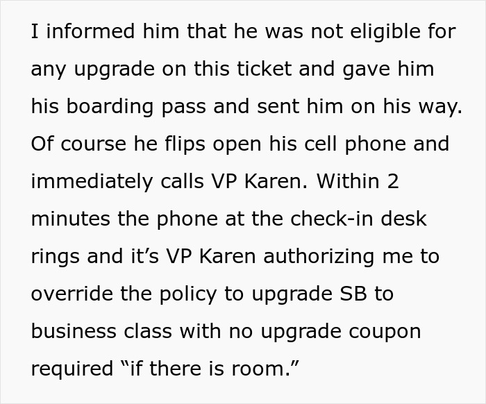 &ldquo;If There&rsquo;s Room&rdquo;: Airline Employee Outsmarts Entitled Customer By Maliciously Complying To Upgrade His Flight