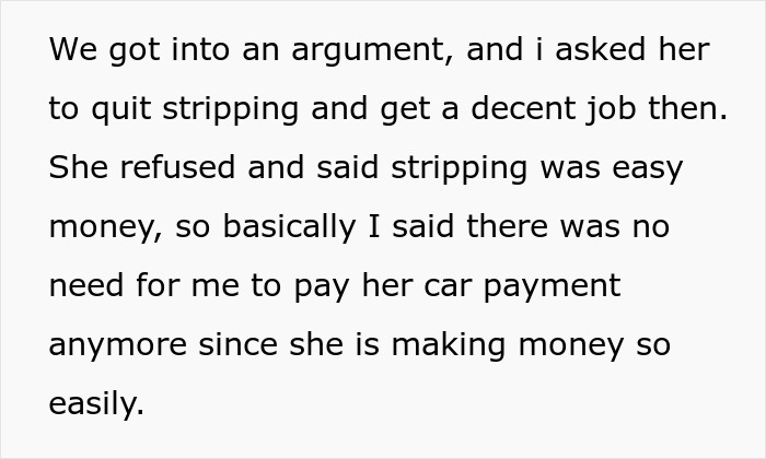 22 Y.O. Daughter Doesn't Want To Leave Her Stripper Job Since It's 'Easy Money', Dad Ends Up Refusing To Help Her With Car Payments 22 Y.O. Daughter Doesn't Want To Leave Her Stripper Job Since It's 'Easy Money', Dad Ends Up Refusing To Help Her With Car Payments