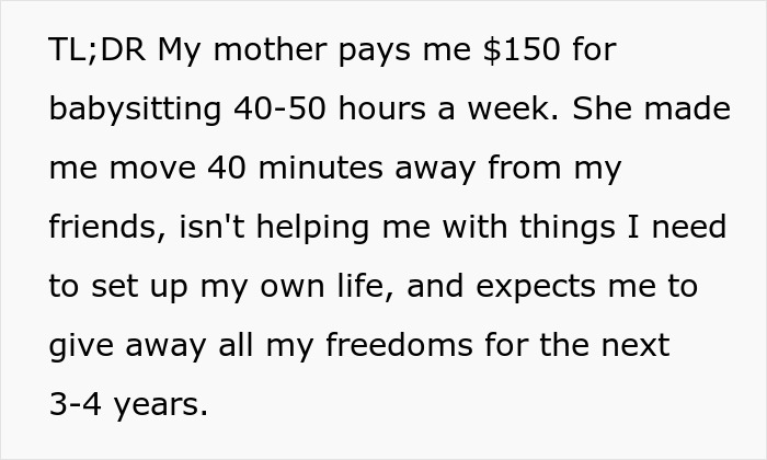 Teenager Is Expected To "Give Up His Freedom" Until He's 21 To Take Care Of His Baby Brother