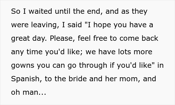 Bridal Stylist Fires Friendly Shots And Says Her Goodbyes In Spanish After Client&rsquo;s Mom Trash-Talked Her Throughout The Entire Appointment