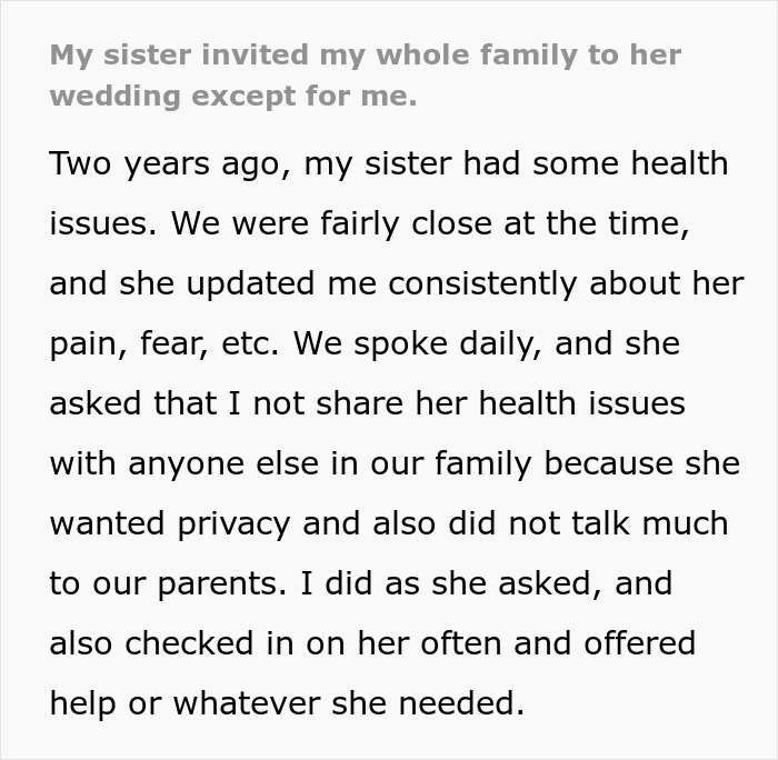 "She Said That My Anxiety Over Her Health Issues Was Too Much": Family Drama Arises As Woman Cuts Off Contact With Her 'Too Intrusive' Sibling
