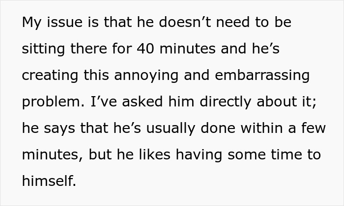 Guy Calls Wife A Jerk For Trying To Control His Bathroom Time, The Internet Says That He's The One Who Needs A Reality Check