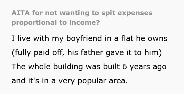 Man Demands Girlfriend &ldquo;Split Expenses Proportional To Income&rdquo; After She Gets Better-Paying Job, Increases Rent On Apartment He Owns