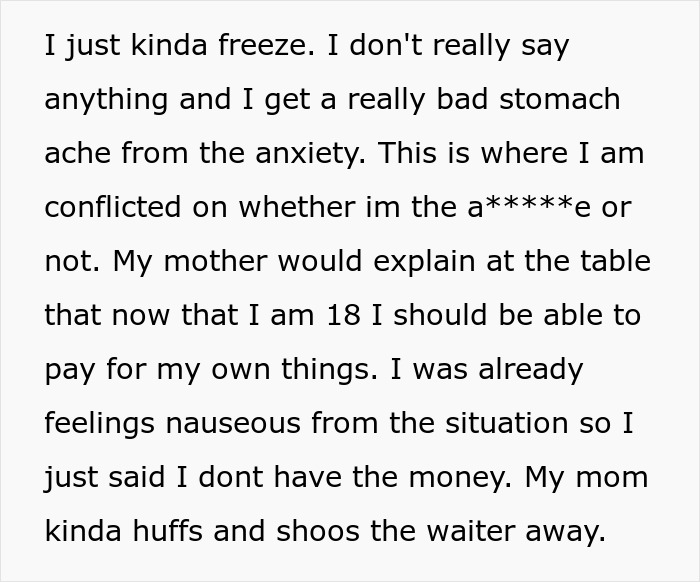 Person Shares How They Failed To Notice Key Cues That Their Parents Wouldn't Pay For Their 18th B-Day Dinner Person Shares How They Failed To Notice Key Cues That Their Parents Wouldn't Pay For Their 18th B-Day Dinner