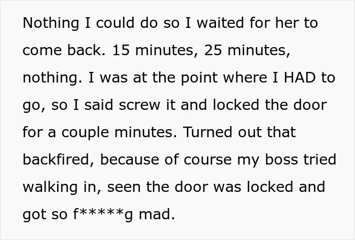 Guy Is Sick And Tired Of His Coworker Running Off And Leaving Him To Work Alone, Doesn't Cover For Her