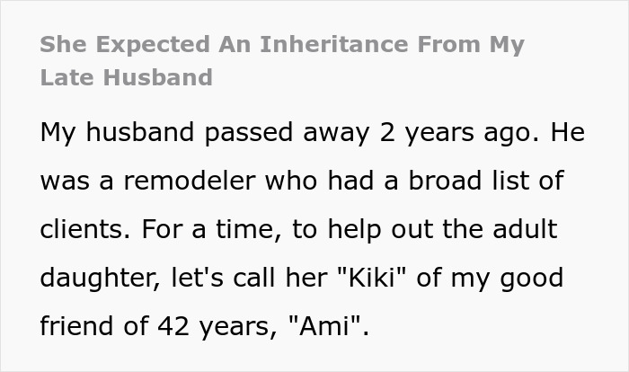 "She Expected An Inheritance From My Late Husband": Widow Is Stunned By The Audacity Of One Woman, Gives Her What She Asked For In Petty Revenge
