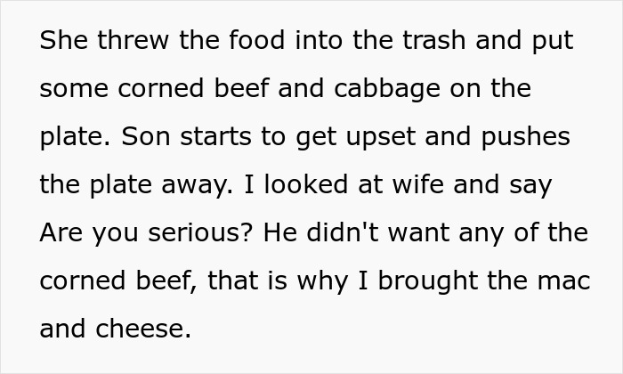Dad Brings Mac And Cheese To Family Dinner So His Picky-Eater Son Eats Something, Mom Throws It In The Trash Dad Brings Mac And Cheese To Family Dinner So His Picky-Eater Son Eats Something, Mom Throws It In The Trash