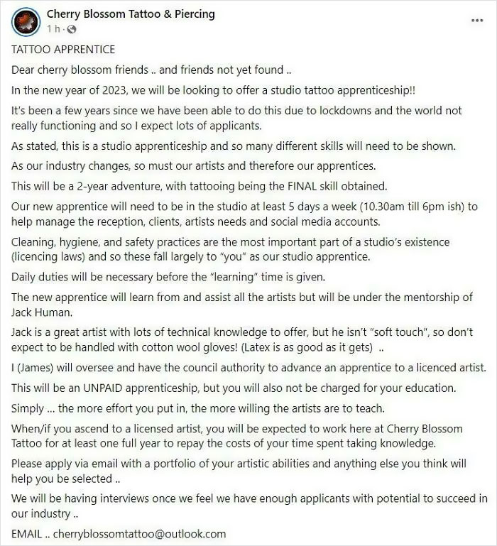 2 Years Unpaid… In London… Oh And Another Year Of Work Once You’re Done